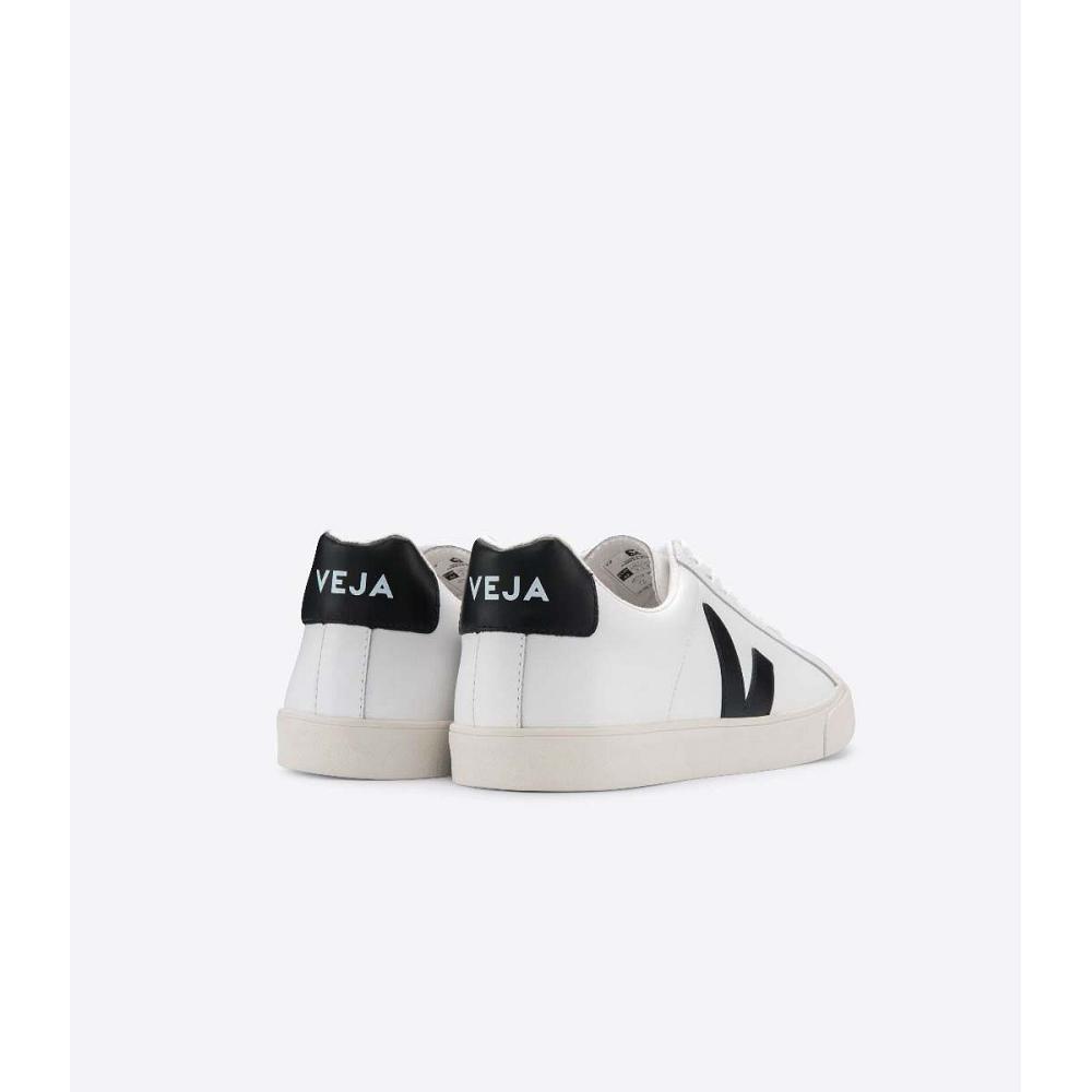 Women's Veja ESPLAR LEATHER Sneakers White/Black | ZA 614VRW